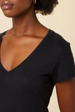 Joline Reverie Slub Tee - Black -Vibe Wardrobe Shop 14 1334 Joline Black 4
