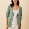 Astra Organic Cotton Cardigan - Blue Green