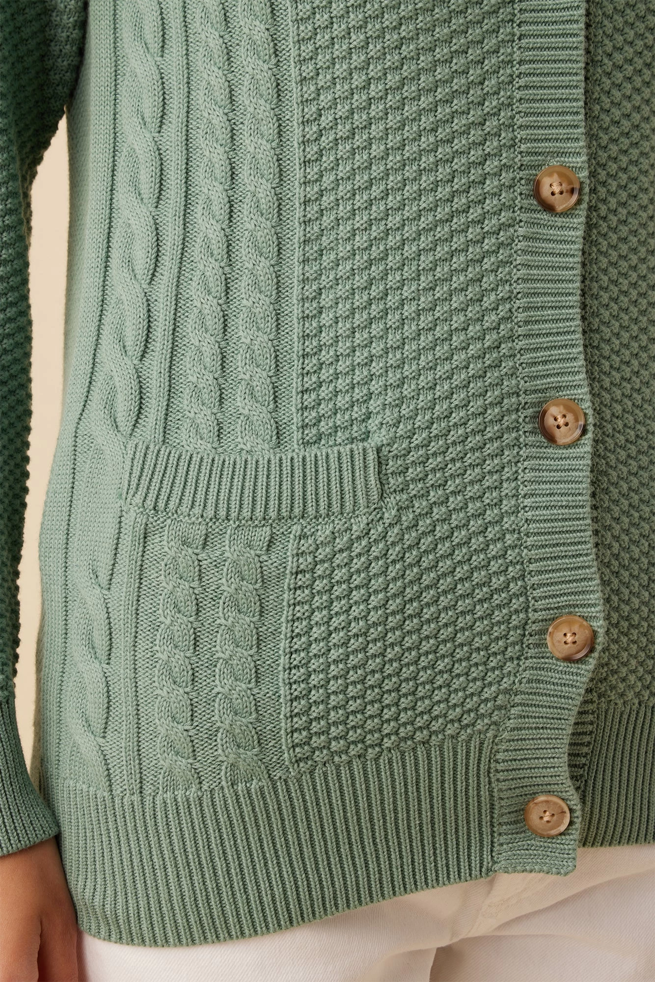 Astra Organic Cotton Cardigan - Blue Green 4 Astra Organic Cotton Cardigan - Blue Green - Image 4