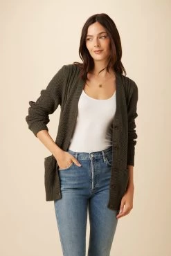 Astra Organic Cotton Cardigan - Thyme