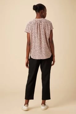 Renata Washable Silk Blouse - Valencia Dot Pink -Vibe Wardrobe Shop 15 1068 Renata Silk Valencia Dot 3