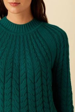 Maya Organic Cotton Sweater - Jade -Vibe Wardrobe Shop 18 10091 Maya Jade 4