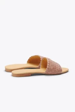 Nisolo- Isla Woven Slide Sandal - Desert Rose -Vibe Wardrobe Shop 2021 0219 SS21 WF 0030 PNK 0812