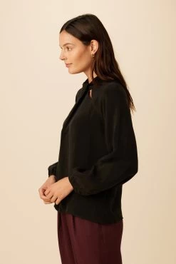 Papillon Cottonseed Cupro Blouse - Black -Vibe Wardrobe Shop 20 0156 Papillon Black 2
