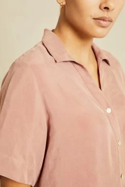 Monroe Cottonseed Cupro Pajama Top - Quartz 9 Monroe Cottonseed Cupro Pajama Top - Quartz -Vibe Wardrobe Shop 211013 AV October ECOMM 0221MonroePJTopQuartzCupro 6285 62e1da02 dbd2 4d30 a932 c9291a70e54f