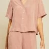 Monroe Cottonseed Cupro Pajama Top - Quartz