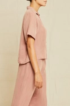 Monroe Cottonseed Cupro Pajama Top - Quartz 10 Monroe Cottonseed Cupro Pajama Top - Quartz -Vibe Wardrobe Shop 211013 AV October ECOMM 0221MonroePJTopQuartzCupro 6321 4e3d6b57 c8f3 4fb2 bdbd 117b0769c086