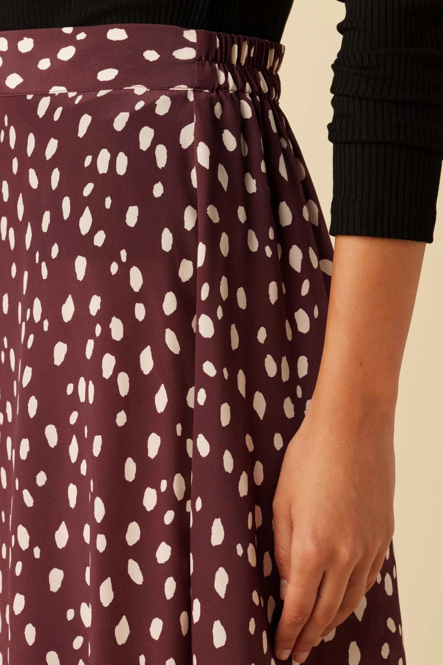 Blaze Washable Silk Skirt - Pebble Dot Plum 5 Blaze Washable Silk Skirt - Pebble Dot Plum - Image 5