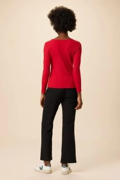 Corsica Paris Rib Top - Zinnia -Vibe Wardrobe Shop 22 10102 Corsica Rib Zinnia 3