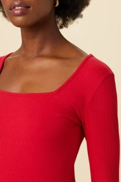 Corsica Paris Rib Top - Zinnia -Vibe Wardrobe Shop 22 10102 Corsica Rib Zinnia 4