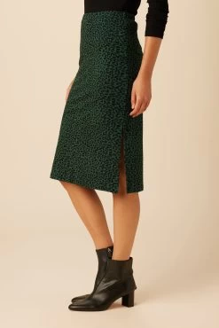 Vindy Reverie Knit Skirt - Forest Leopard -Vibe Wardrobe Shop 23 0220 Vindy Forest Leopard 2