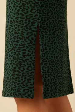 Vindy Reverie Knit Skirt - Forest Leopard -Vibe Wardrobe Shop 23 0220 Vindy Forest Leopard 5