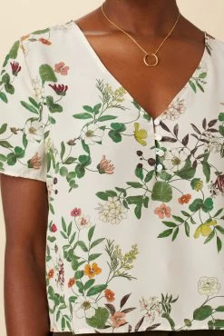 Willa Washable Silk Blouse - Silverwood Floral -Vibe Wardrobe Shop 2464 Willa Silverwood Floral 4