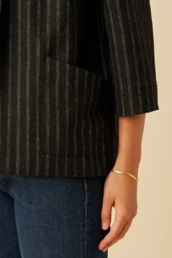 Viva Upcycled Wool Jacket - London Stripe -Vibe Wardrobe Shop 24 1503 Viva London Stripe 5