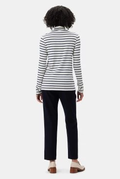 Flannery Dream Knit Turtleneck - Marine Stripe -Vibe Wardrobe Shop 2518 Flannery Stripe Harbor Stripe Marine 3