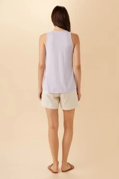 Sadie Reverie Slub Tee - Lavender White Stripe -Vibe Wardrobe Shop 25 7951 Sadie Lavendar White Stripe 3