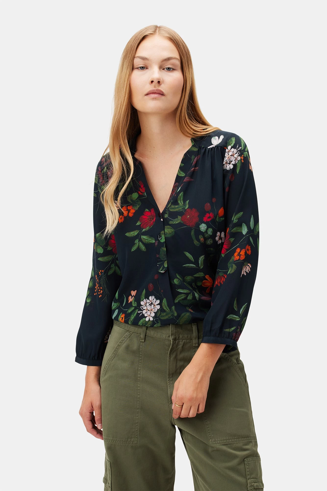 Amy Washable Silk Blouse - Osaka Floral 1 Amy Washable Silk Blouse - Osaka Floral