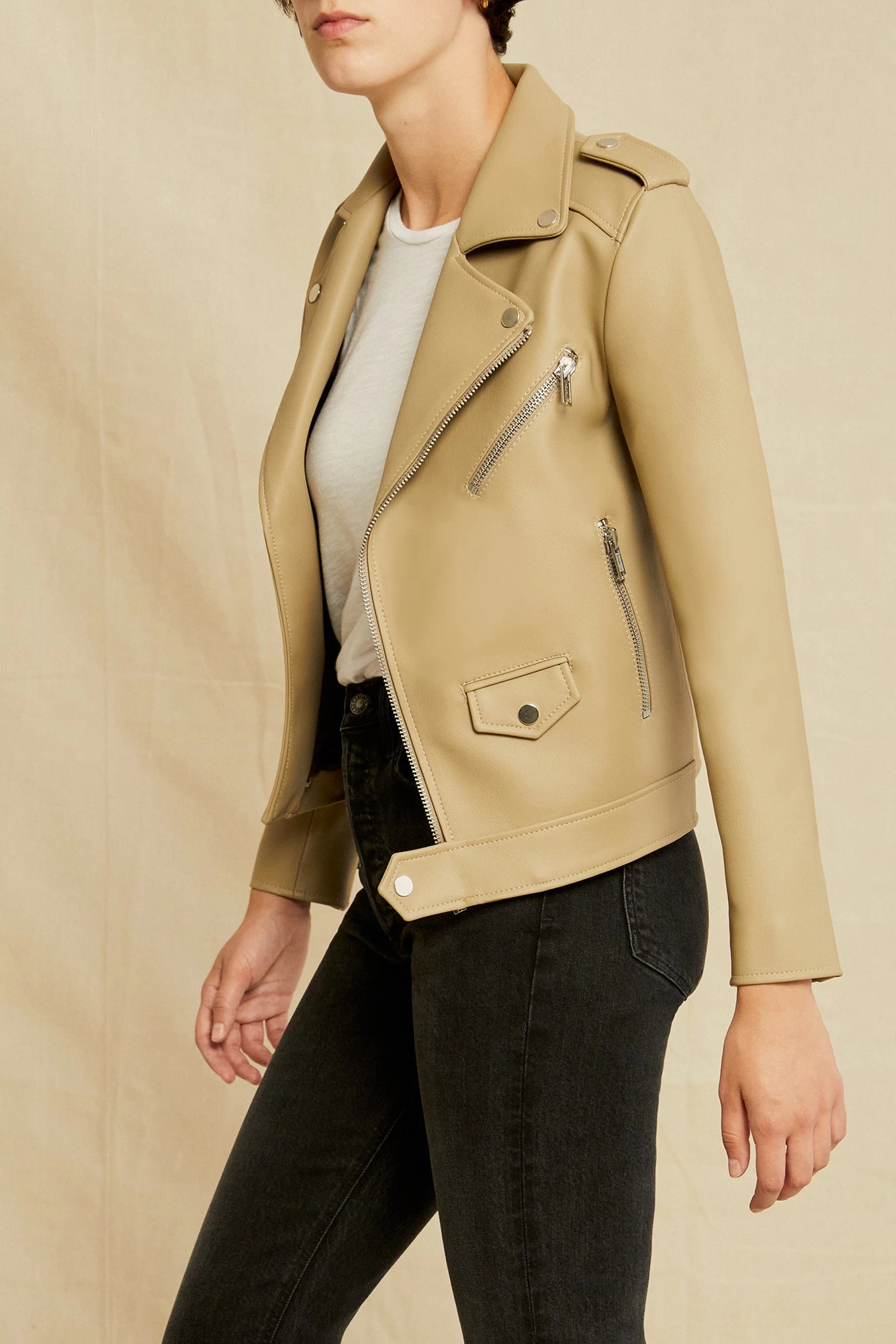 Deadwood River Cactus Leather Jacket - Beige 2 Deadwood River Cactus Leather Jacket - Beige - Image 2