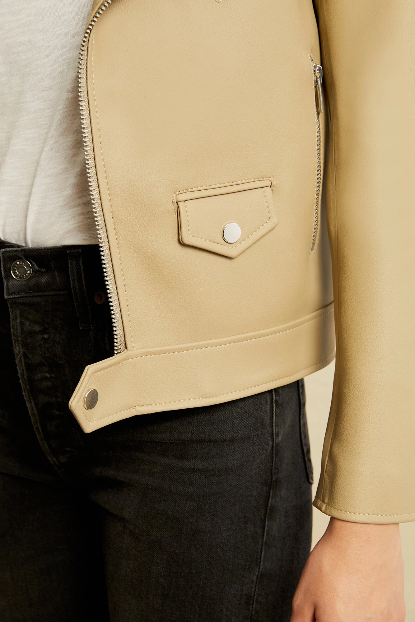 Deadwood River Cactus Leather Jacket - Beige 5 Deadwood River Cactus Leather Jacket - Beige - Image 5