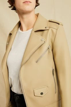 Deadwood River Cactus Leather Jacket - Beige 9 Deadwood River Cactus Leather Jacket - Beige -Vibe Wardrobe Shop 3RDPA6001BEIGE River Cactus Leather Beige 4991 Web
