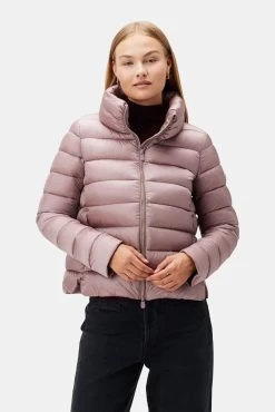 Save The Duck Elsie Puffer Jacket - Misty Rose -Vibe Wardrobe Shop 3RDPA6097 Elsie Short Puffer Jacket Misty Rose 4