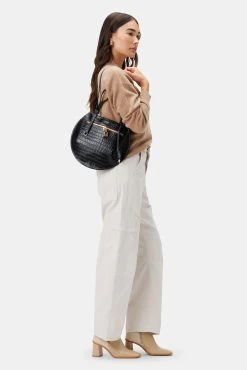 Lance Pierres Oroma 01 Saddle Bag - Carbon Croc -Vibe Wardrobe Shop 3RDPA6138 Oroma 01 Saddle Bag Carbon Croc 5