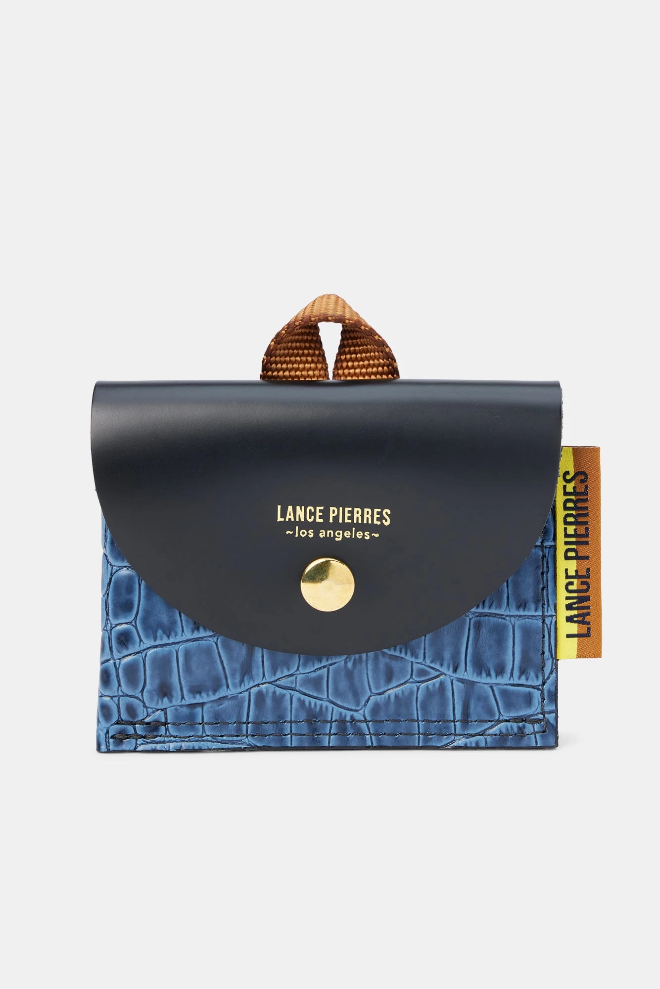 Lance Pierres Envoy 01 Snap Wallet - Denim Croc 1 Lance Pierres Envoy 01 Snap Wallet - Denim Croc