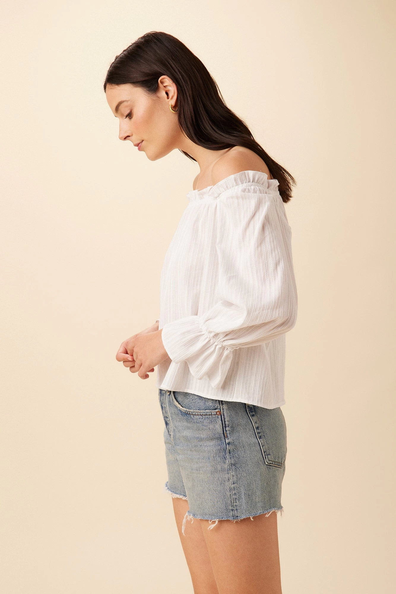 Valerie Off-Shoulder Cotton Blouse - White 2 Valerie Off-Shoulder Cotton Blouse - White - Image 2