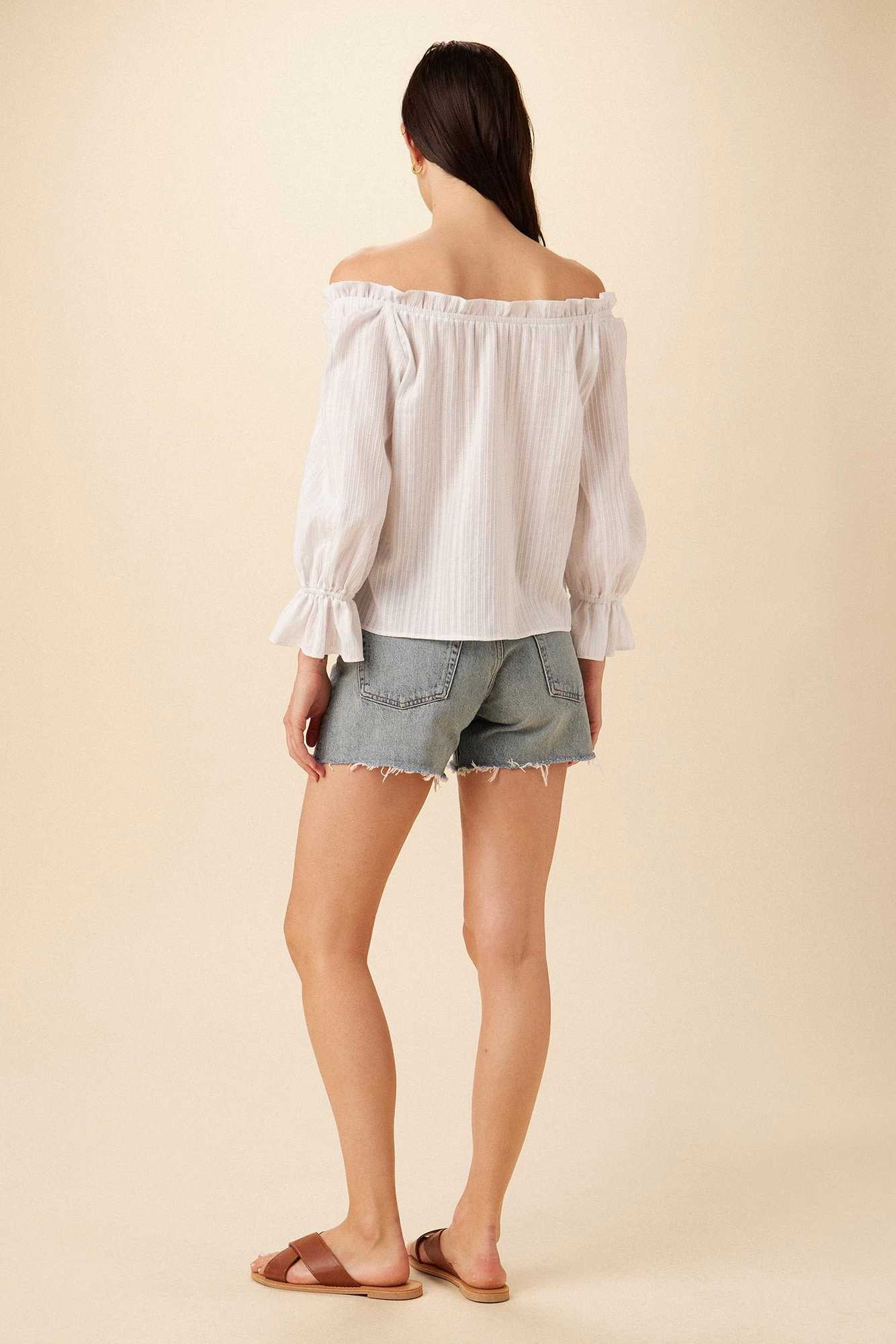 Valerie Off-Shoulder Cotton Blouse - White 3 Valerie Off-Shoulder Cotton Blouse - White - Image 3
