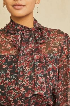 Lorenza Nouveau Silk Blouse -Vibe Wardrobe Shop 5028 Lorenza Joshua Tree Floral 0331 web