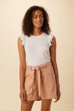 Aretha Reverie Slub Top - White