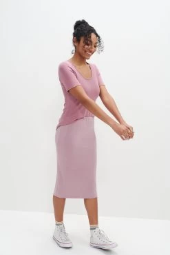 Yuma Dream Knit Skirt - Lilac -Vibe Wardrobe Shop 6089 Yuma Lilac 4344 web 5ad6612b 21f0 4cc8 804b 39a4953a209f