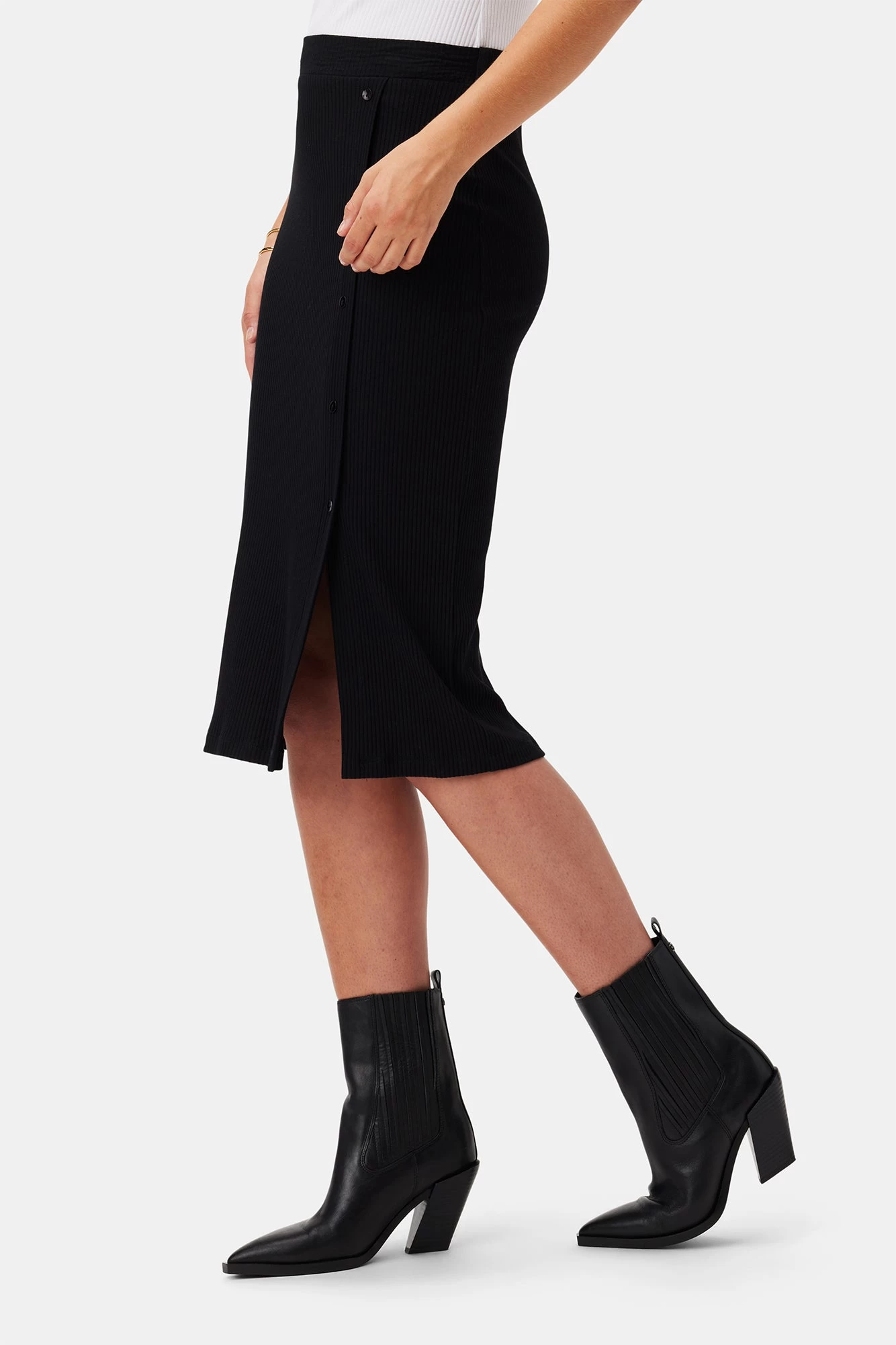 Gadot Paris Rib Skirt - Black 2 Gadot Paris Rib Skirt - Black - Image 2