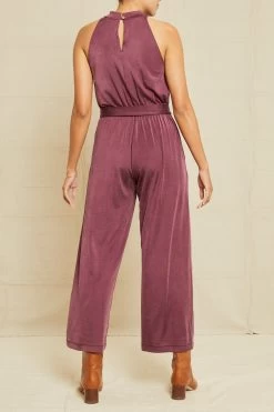 Georgina Tencel Luxe Jumpsuit - Pinot -Vibe Wardrobe Shop 6670 Georgina OL EXCLUSIVE ONLY Pinot 14080