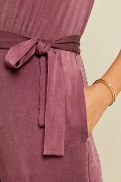 Georgina Tencel Luxe Jumpsuit - Pinot -Vibe Wardrobe Shop 6670 Georgina OL EXCLUSIVE ONLY Pinot 14109
