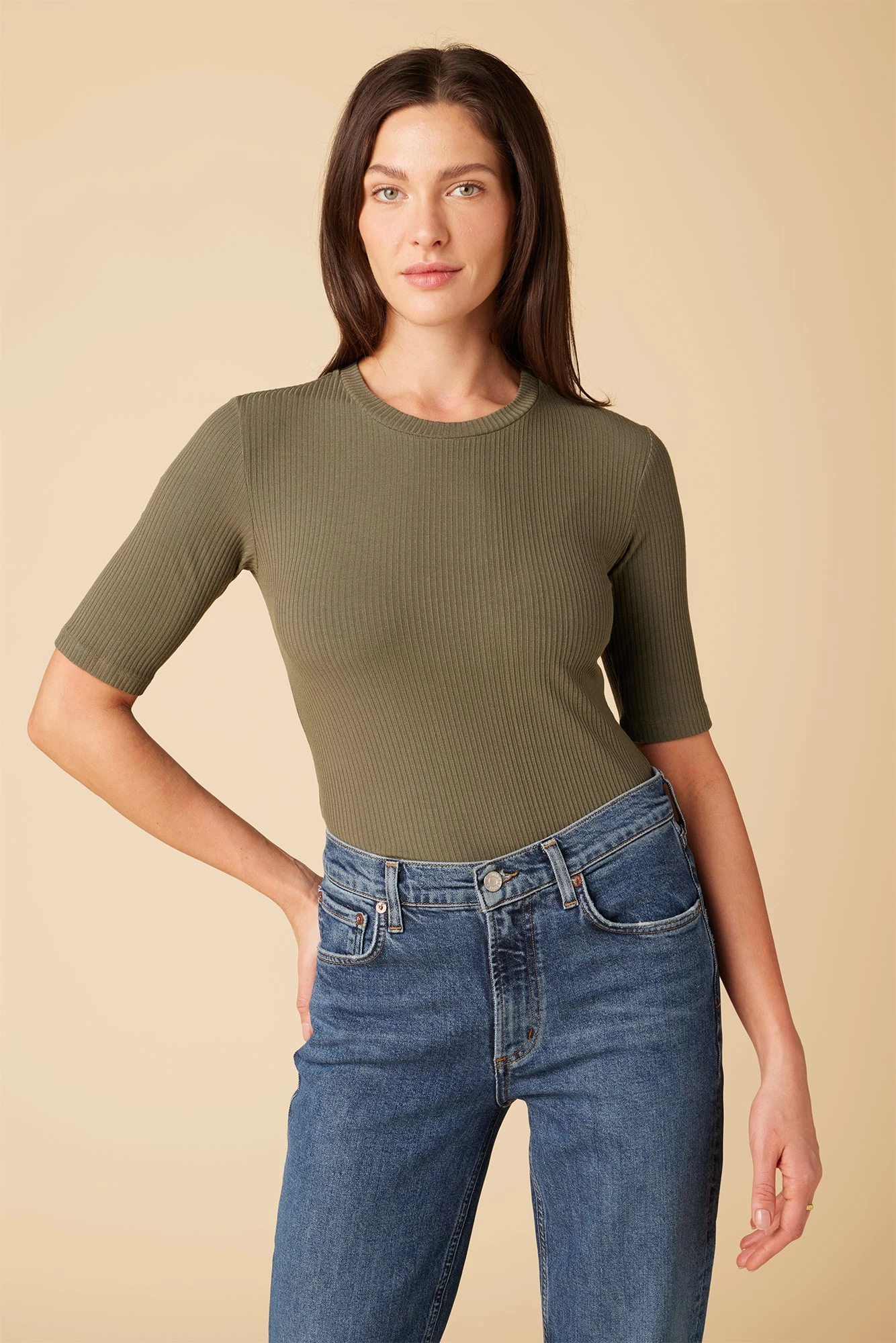 Jane Paris Rib Top - Calla Green 1 Jane Paris Rib Top - Calla Green