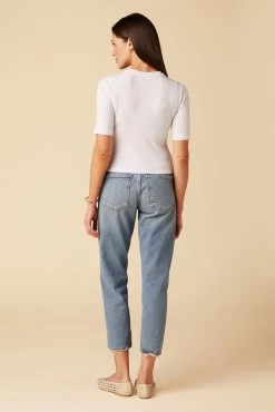 Jane Paris Rib Top - White -Vibe Wardrobe Shop 6 Jane White 3