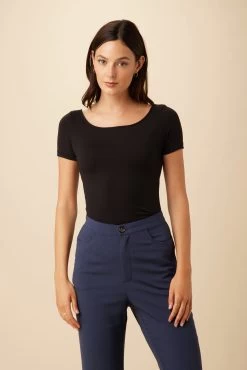 Jenna Reverie Knit Tee - Black