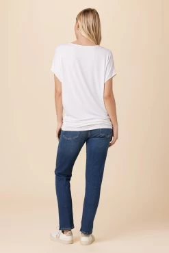 Mayr Dream Knit Tee - White -Vibe Wardrobe Shop 7044 Mayr White 3 babe4162 e19f 4f6c ba78 aa93c73af918