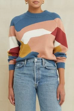 Azalea Organic Cotton Sweater - Abstract Multi