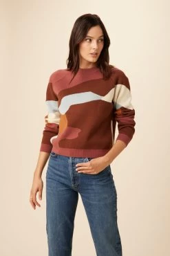Azalea Organic Cotton Sweater - Autumn Abstract