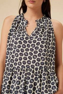 Dahlia Ecovero Blouse - Calico Navy -Vibe Wardrobe Shop 7905 Dahlia Calico Navy 4
