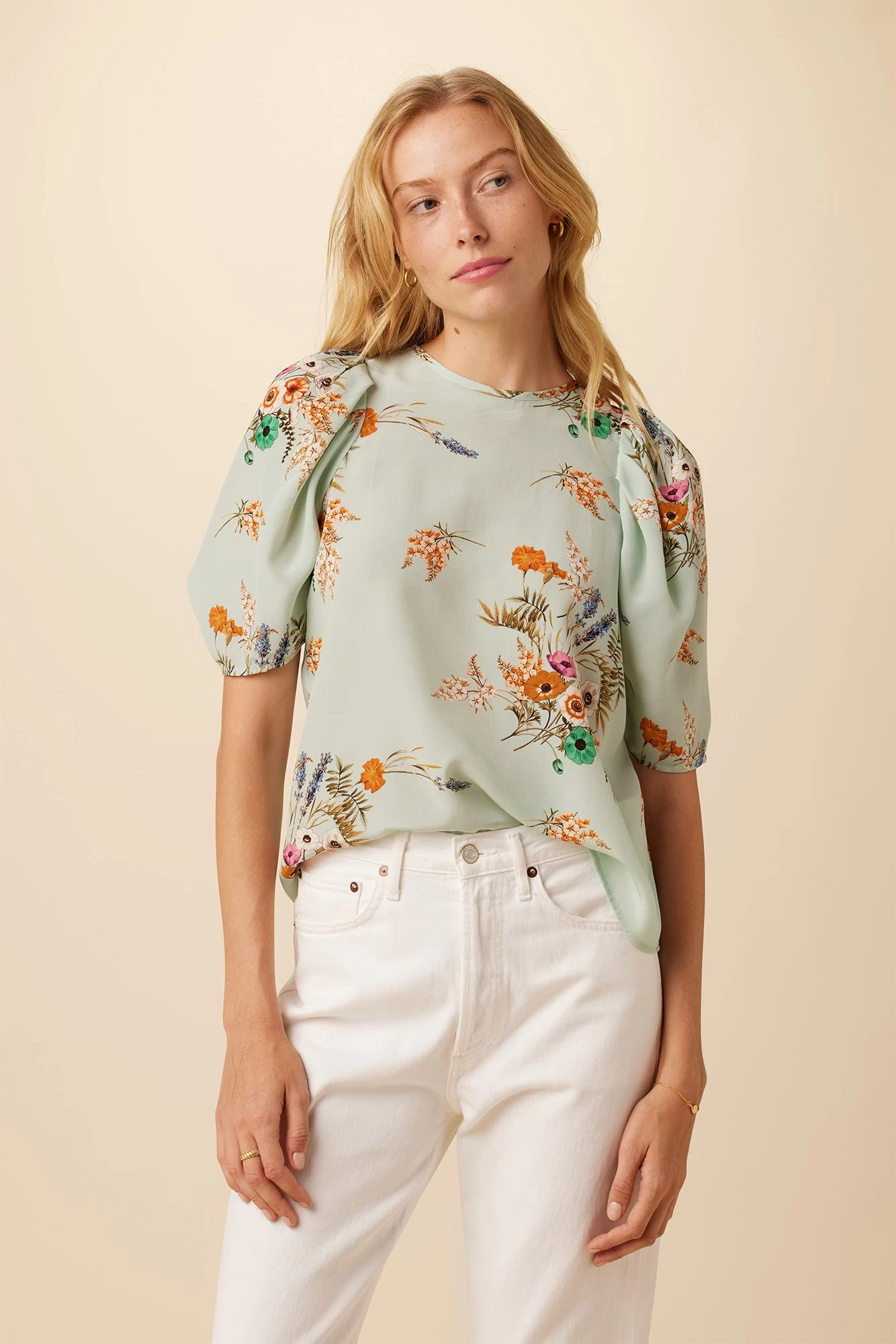 Sylvia Washable Silk Blouse - Cannes Floral 1 Sylvia Washable Silk Blouse - Cannes Floral