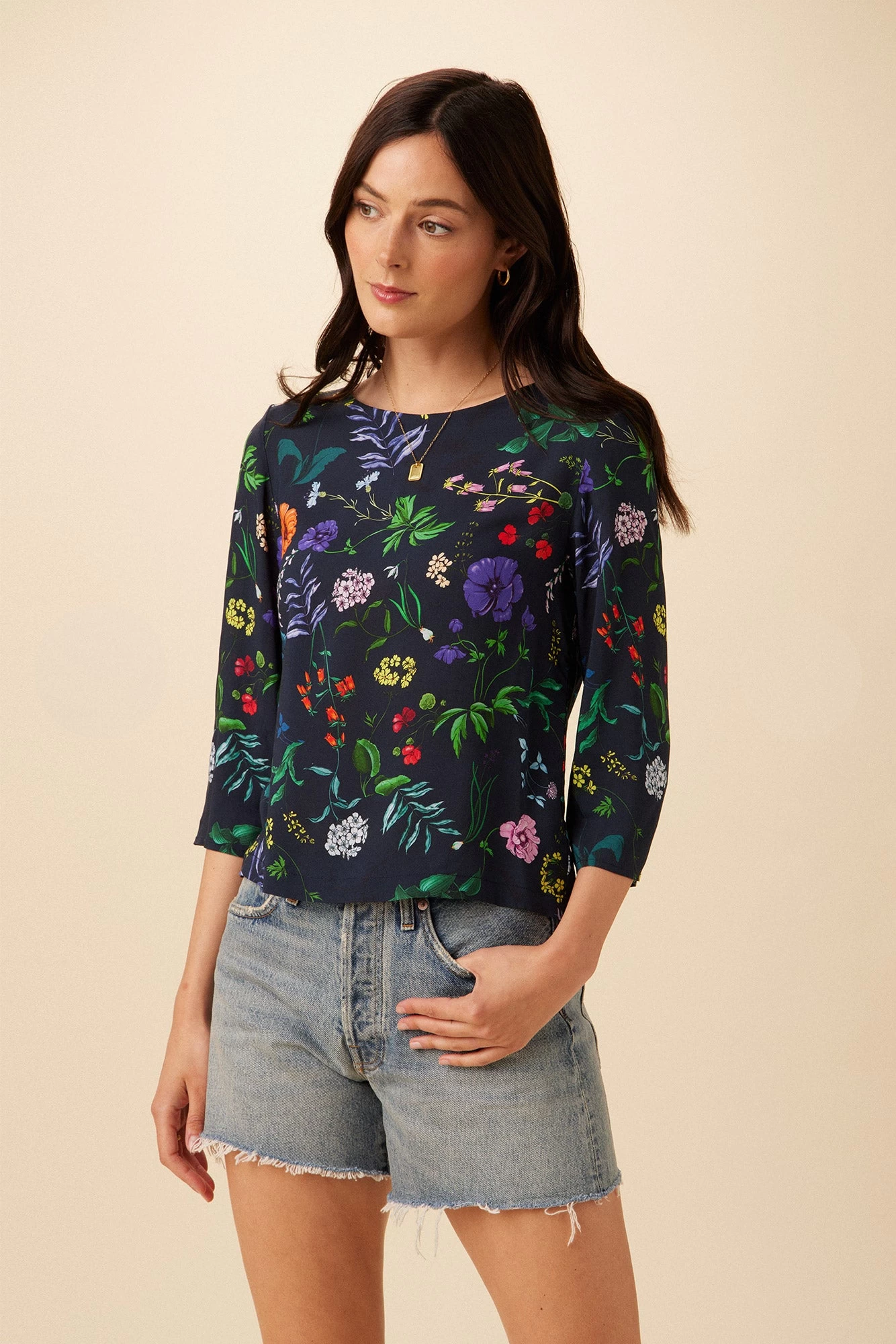 Martina Ecovero Blouse - Stella Floral Navy 1 Martina Ecovero Blouse - Stella Floral Navy