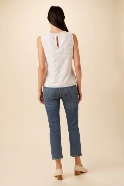 Ryan Upcycled Cotton Top - White -Vibe Wardrobe Shop 7940 Ryan White 3