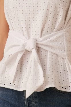 Ryan Upcycled Cotton Top - White -Vibe Wardrobe Shop 7940 Ryan White 4