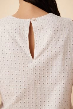 Ryan Upcycled Cotton Top - White -Vibe Wardrobe Shop 7940 Ryan White 5