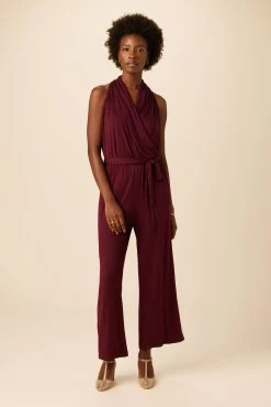 Agnes Dream Knit Jumpsuit - Plum
