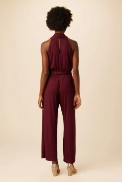 Agnes Dream Knit Jumpsuit - Plum -Vibe Wardrobe Shop 7996 Agnes Jumpsuit Plum 3