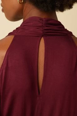 Agnes Dream Knit Jumpsuit - Plum -Vibe Wardrobe Shop 7996 Agnes Jumpsuit Plum 5